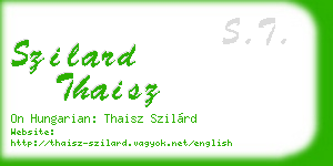 szilard thaisz business card